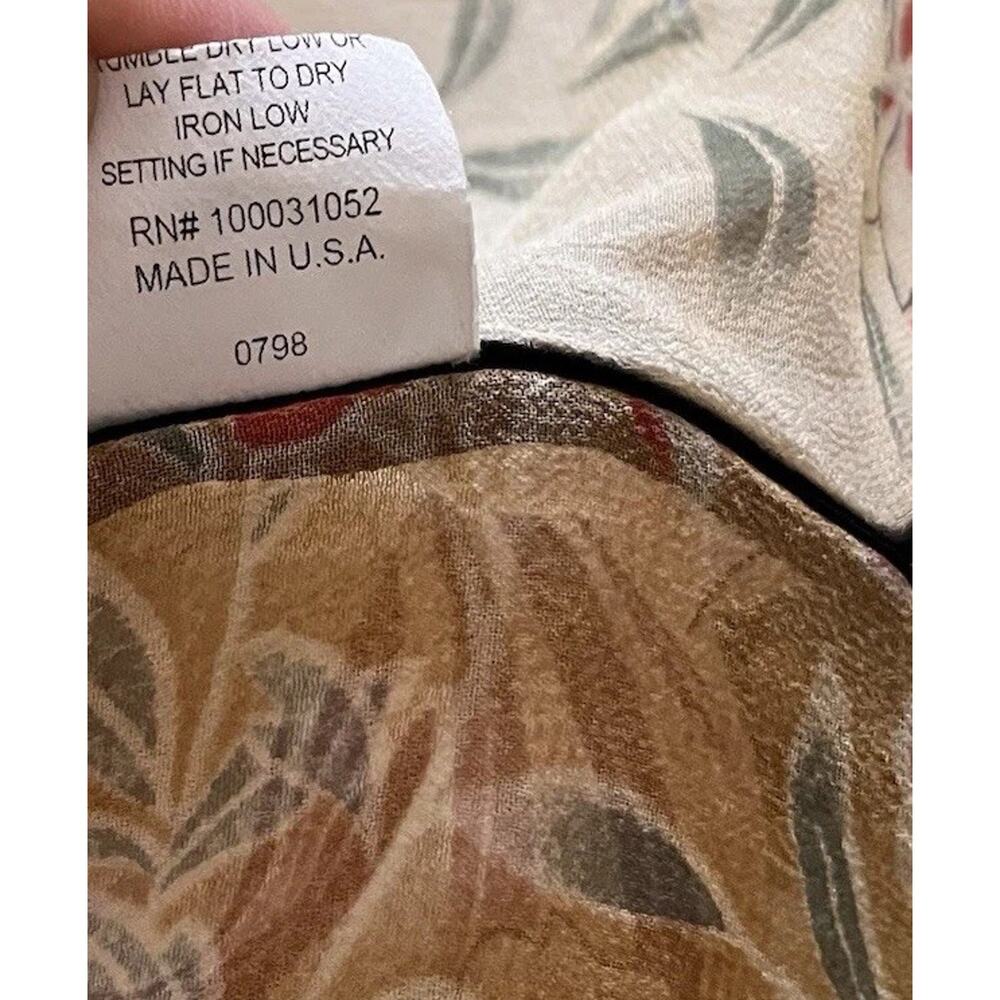 VTG CITRON Santa Monica 100% Silk Floral Open Front Kimono Cardigan Cover Up XS - Picture 12 of 16